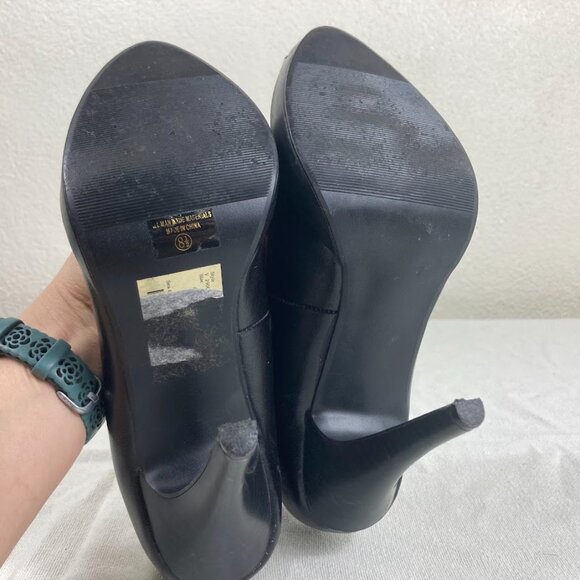 Delicious Black Peep Toe Platform Heels Women’s Size 8.5 Stiletto Pumps - Picture 5 of 7